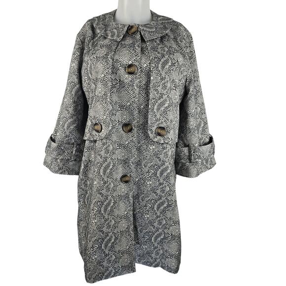 Cabi Long Line Animal Print Button Up Lightweight Women's Jacket M - Picture 1 of 6